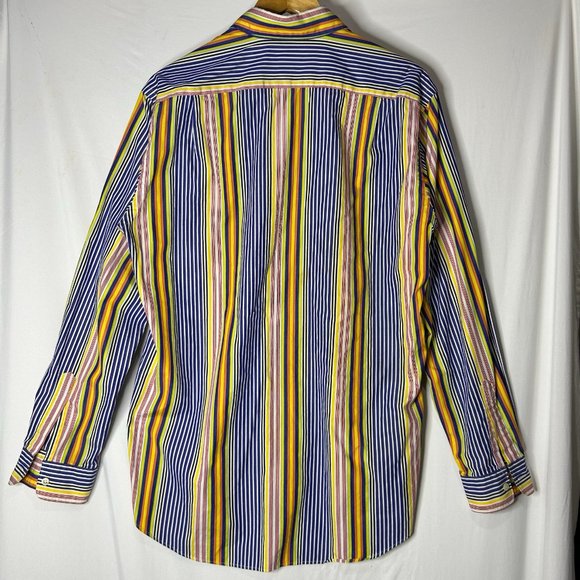 Polo Ralph‎ Lauren Striped Button Down Long Sleeve Shirt Colorful Size Medium - Picture 3 of 3